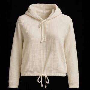 Haut à capuche en gaze de coton