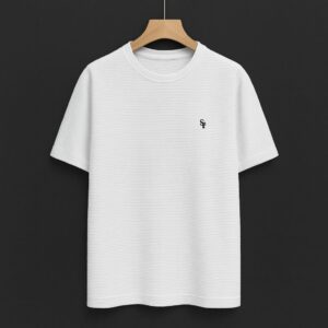 T-shirt blanc en maille texturée