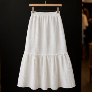 Jupe longue blanche 100% coton